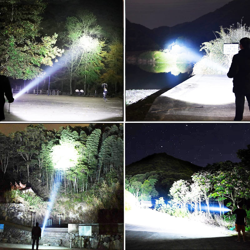 LBE Rechargeable Brightest LED Flashlight, 90,000 High Lumens Super Bright Powerful Flashlight with 5 Modes, IPX7 Waterproof Handheld Large Flash Light for Emergencies Camping