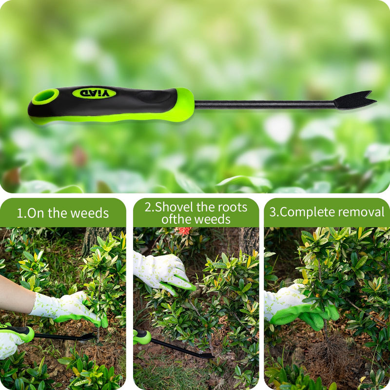 Dandelion Weed Puller Tool, Heavy Duty Weeding Tool with Ergonomic Handle Garden Weed Remover Tool for Planting, Flower and Vegetable Care in Lawn Garden Yard