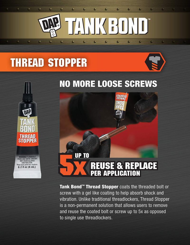DAP 7079800167 TankBond Thread Stopper, Orange, 2 Ounces 0.2 Ounce (Pack of 1)