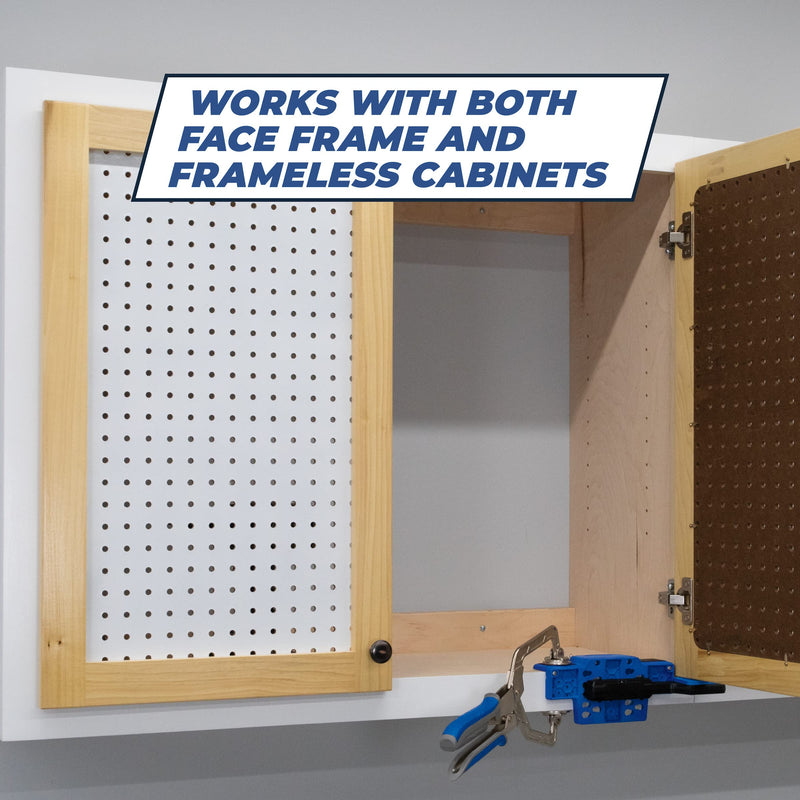 Kreg KHI-CDIJ Cabinet Door Mounting Jig - for Frameless or Face-Frame Cabinet Doors - Easily Adjustable - for Attaching Hinges - Holiday Home Improvement Gifts for Him