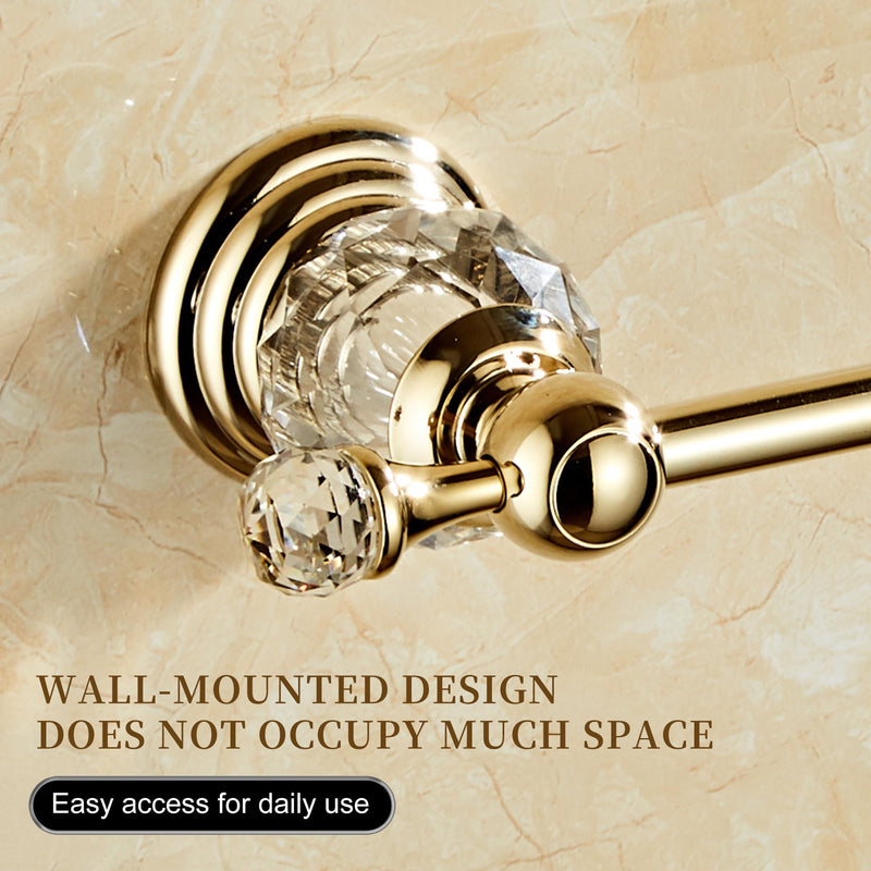 Golden Toilet Roll Paper Holder,Gold Crystal Bathroom Tissue Holder Toilet Paper Holder Bright Gold