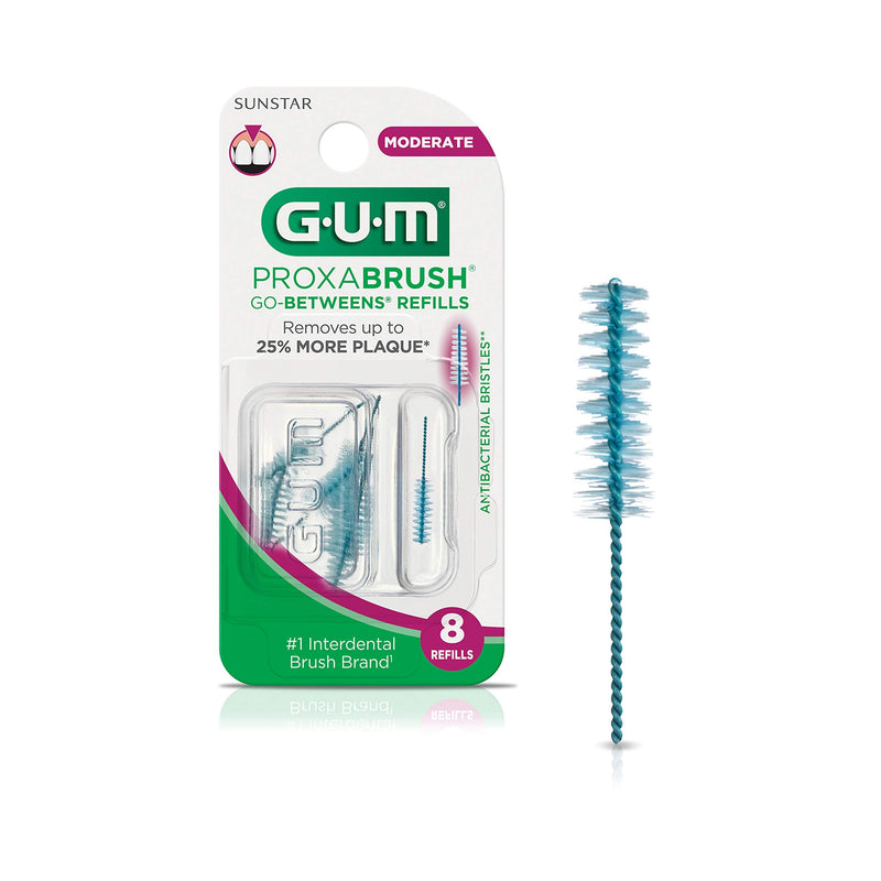 GUM Go-Betweens Proxabrush Refills Moderate [612] 8 Each (Pack of 2)