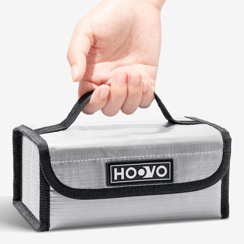 HOOVO Lipo Battery Bag, Fireproof Explosionproof Lipo Battery Storage Protector Guard Safe Bag for DJI Battery/RC Battery - 2 Pack, 180 * 105 * 80mm, Accommodate 4pcs Battery