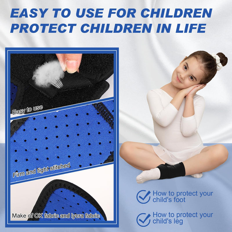Tarpop 2 Pairs Kids Ankle Brace Set Foot Support Stabilizer Wraps Protector Guard Knitted Ankle Sleeve Sock Support Compression Socks for Injury Prevention(Black, Medium) Black Small