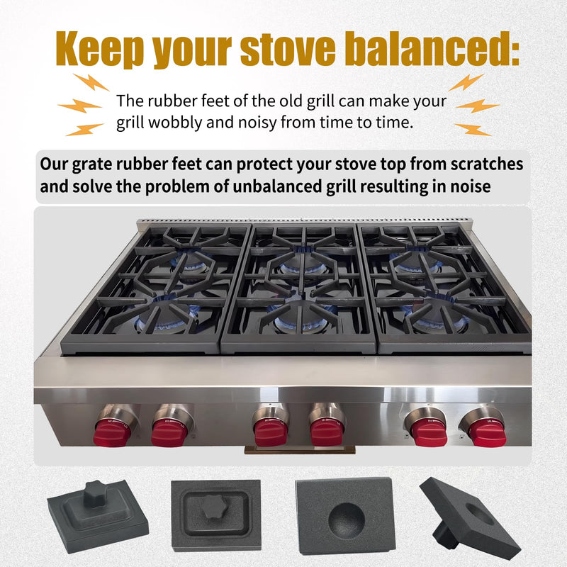 8 Packs 826885 Stove Rubber Feet Compatible with Wolf CG Series Gas Cooktop Range Burner,Gas Cooktops Burner Grate Pad Fit for CG304T/S CG304P/S CG365P/S CG365T/S And More