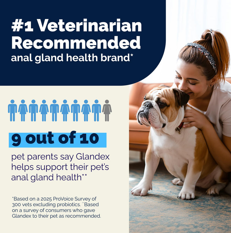 Vetnique Glandex Anal Gland Soft Chew Treats with Pumpkin for Dogs Digestive Enzymes, Probiotics Fiber Supplement for Dogs Boot the Scoot (30ct, Peanut Butter Chews) 30ct