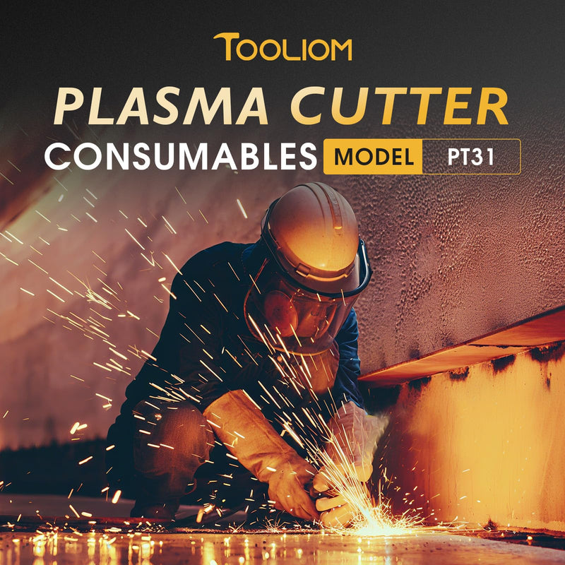 TOOLIOM 60Pcs Plasma Cutter Torch Consumables PT31 Accessories Electrode Tips Nozzles Cups Kit Fit TL-CUT-50, TL-MCT520, TL-CT520D with Plasma Cutting Torch PT31 LG40 PT31-60Pcs