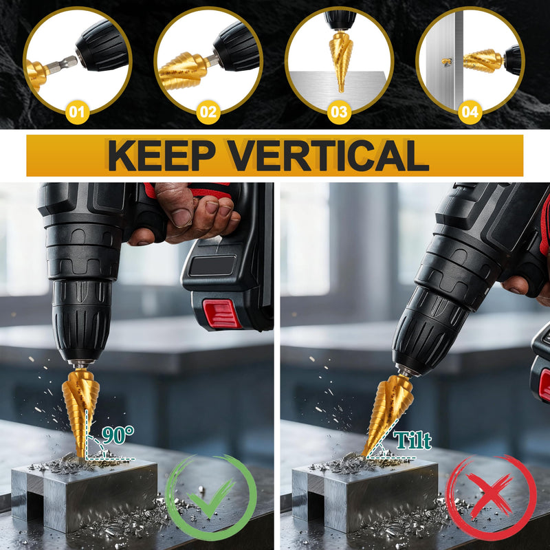 DWA1786IR StepBit for DE-Walt Step Drill bit ，Impact Ready for Metal 3/16-Inch-7/8-Inch
