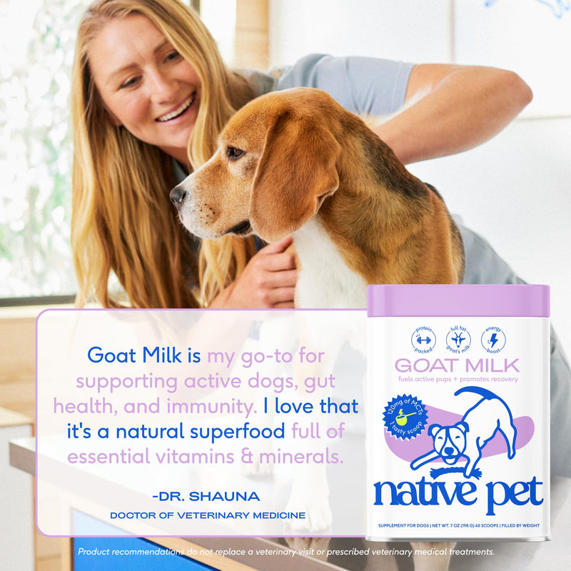 Native Pet The Daily Dog Supplement (60 Scoops) and Goat Milk Powder for Dogs and Cats (60 Scoops) - 11 in 1 Multivitamin and Food Topper to Support a Healthy Digestive System