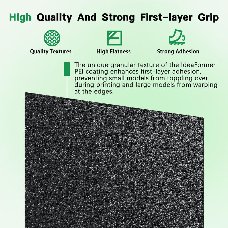 K2 Plus PEI Build Plate 370x370mm Double Sided Textured PEI Sheet Heated Bed Spring Steel Flexible Plate for Creality K2 Plus 3D Printer