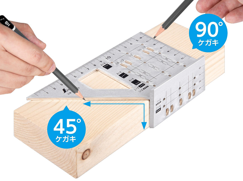 Shinwa Sokutei 62116 2 x 4 Stop Ruler, Aluminum