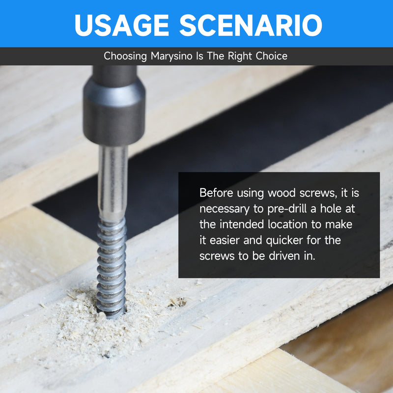 (20-Set) 1/4 x 1-1/2" Lag Screws for Wood, Stainless Steel Heavy Duty Hex Head Lag Bolts, ASME B18.2.1 Commercial/Industrial Grade Mounting Screws Bolts Kit by Marysino 1/4 x 1-1/2" Silver