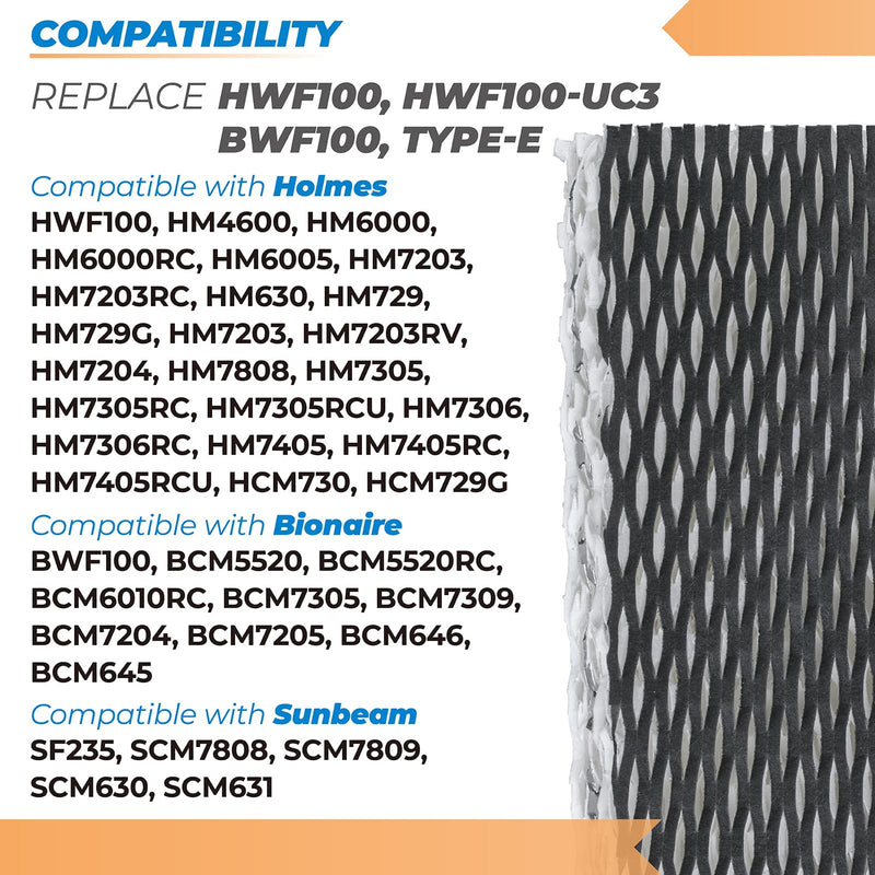 ANTOBLE HWF100 Humidifier Filter E Filter for Holmes Bionaire Sunbeam