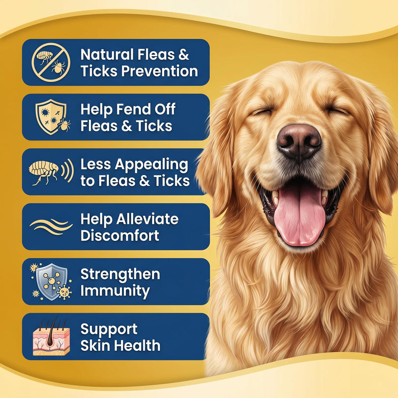 Tick Treatment Chews for Dogs - Natural Oral Prevention & Treatment with Garlic & Flaxseed - Chicken Flavor Soft Chews for All Ages - 200 Count