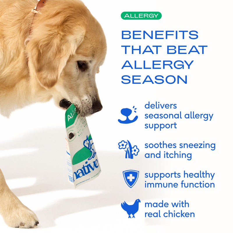 Native Pet Allergy Chews for Dogs (30 Air-Dried Chews) & Daily Dog Vitamins & Supplements (7 Oz.) - Itching Relief for Dogs & 11-in-1 Multivitamin with 21 Supplements & Vitamins