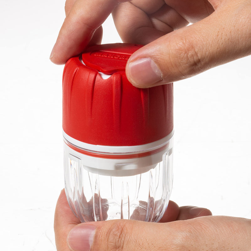 Pill Grinder MAXSPLIT Pill Splitter Combo Package - Pill Crusher Grinder Fine Powder - Safety Guard Pill Splitter with Puncher - Pill Cutter for Small Pills, Large Tablets, Vitamins (Red)