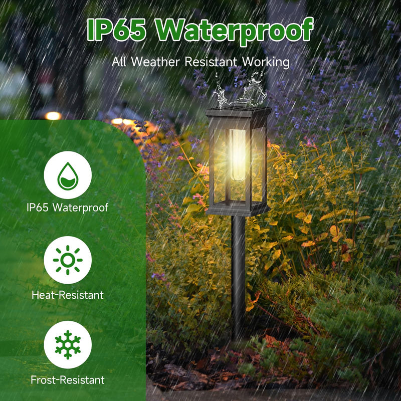 Solar Pathway Lights Outdoor Waterproof – 8 Pack Bright Solar Powered Garden Lights with Auto On/Off, IP65 LED Landscape Lighting for Walkway Patio Lawn Yard Decor