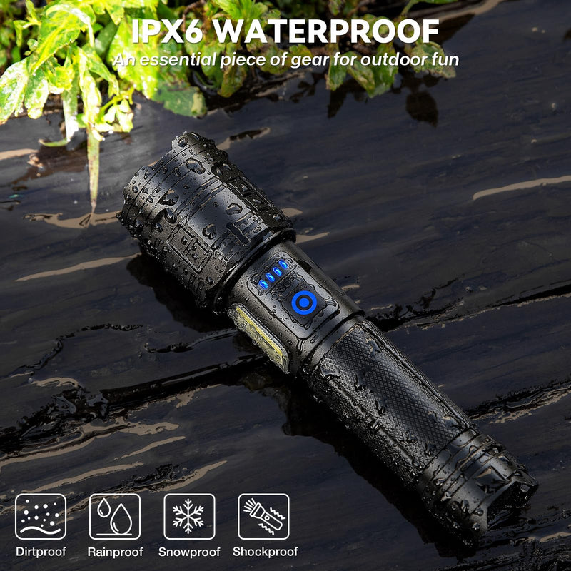 Flashlight Rechargeable 99,000 High Lumen - 2 Pack LED Flash Light with COB, 7 Modes Powerful Handheld Flashlight for Home, Camping