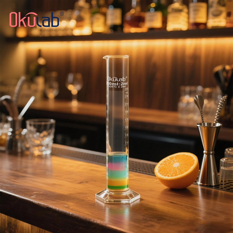 Graduated Cylinder, 2pcs of Vol.250ml, Borosilicate 3.3 Glass Cylinder, Lab Cylinders Glass Measuring Cylinder,MCG250A2 2 Pcs of 250ml