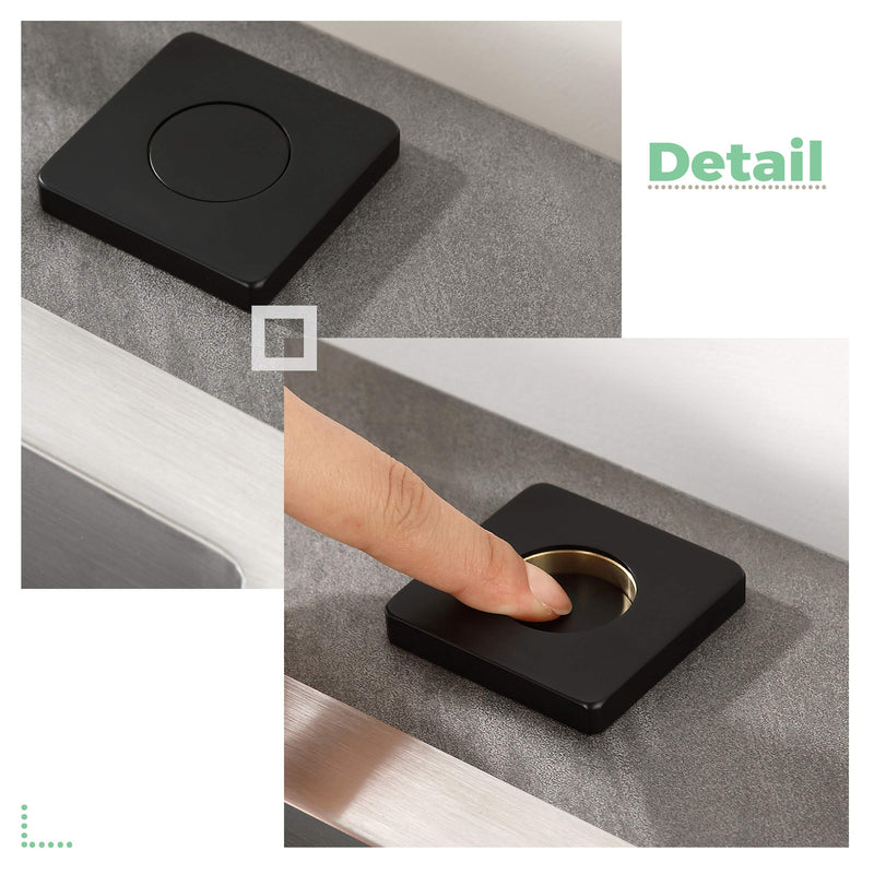 KANARY ALL Brass Air Switch Button for Sink Top Counter Top Garbage Disposal Part(Square,Matte Black) Square Matte Black