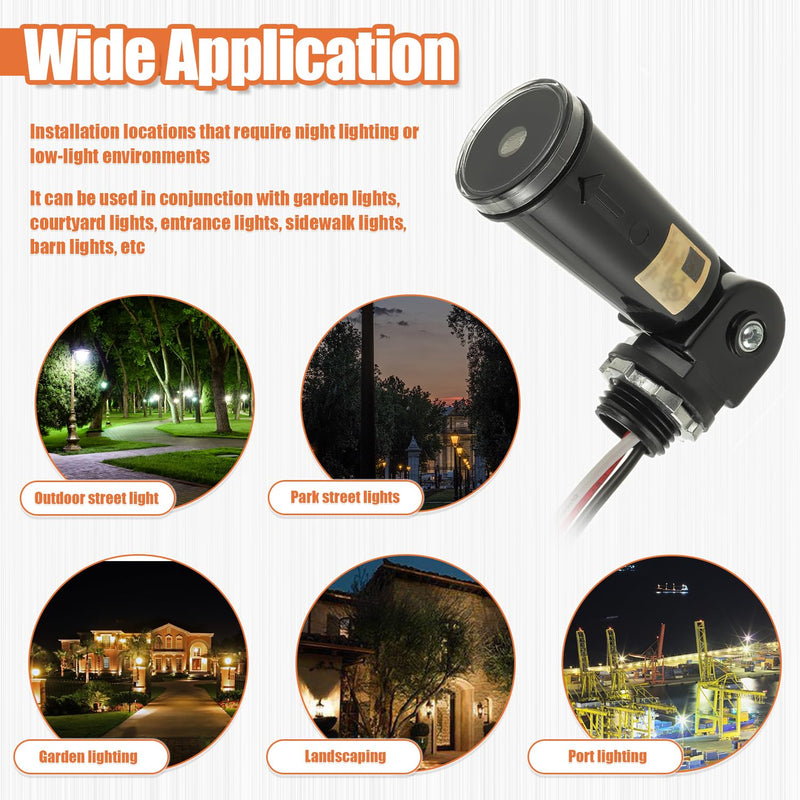 5 Pack 120-277V AC Photocell Light Sensor Light Control Sensor Button Switch IP65 Dusk to Dawn Sensor for Outdoor Lighting Photoelectric Switch with Automatic Illumination Detection Circuit 5 Pack