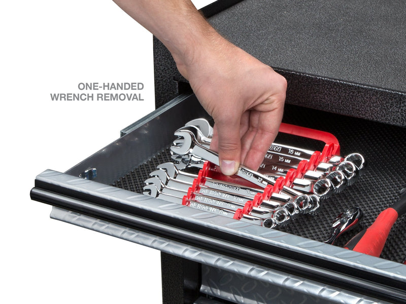TEKTON 9-Tool Combination Wrench Holder (Red) | 79365 | Made in USA Red 9 Slots