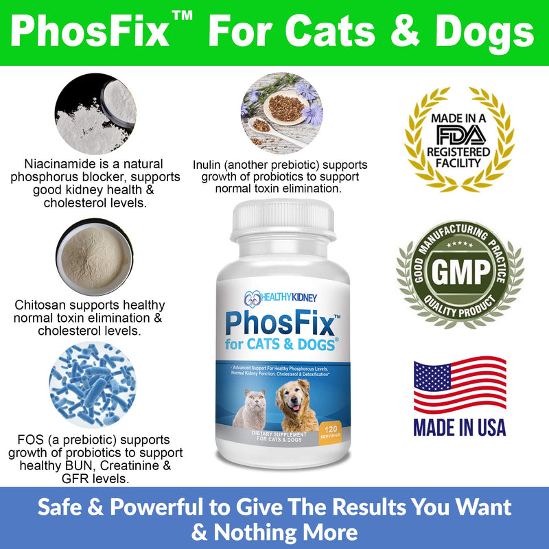 PhosFix Cats & Dogs & Kidney Restore Dog Treats Supplement Bundle for Canine Renal Pet Support Kidneys