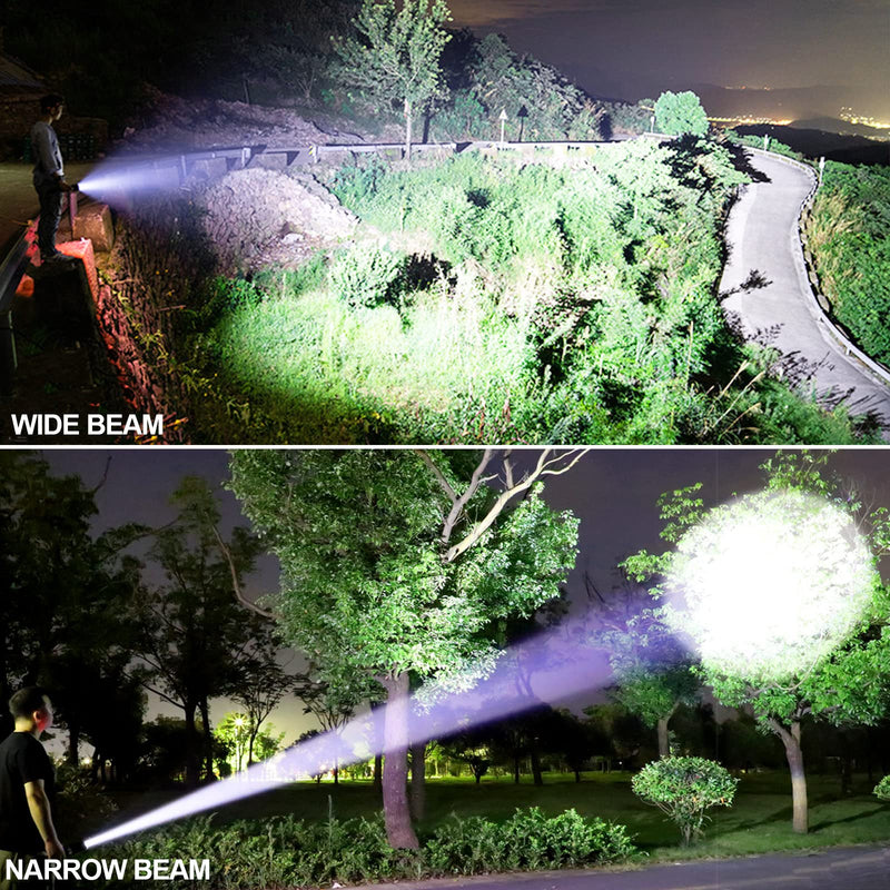 Rechargeable LED Flashlights High Lumens, 990000 Lumens Super Bright Flashlight with 5 Modes & Waterproof, Powerful Handheld Flashlight for Camping Emergencies Rust