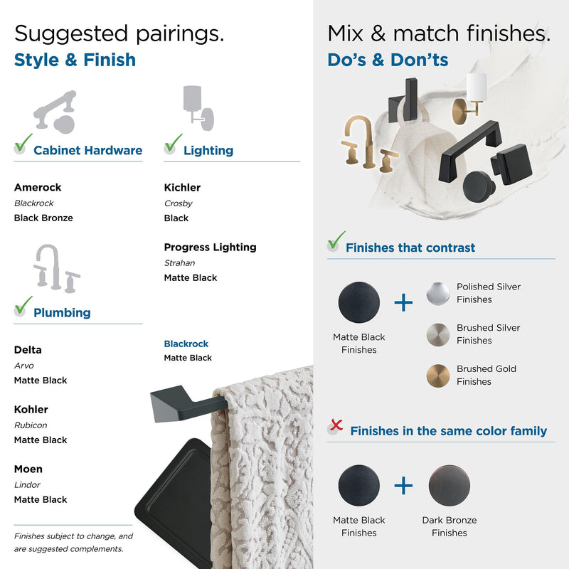 Amerock BH36001MB | Matte Black Pivoting Double Post Toilet Paper Holder | 9-5/16 inch (237 mm) Length Toilet Tissue Holder | Blackrock | Bath Tissue Holder | Bathroom Hardware | Bath Accessories