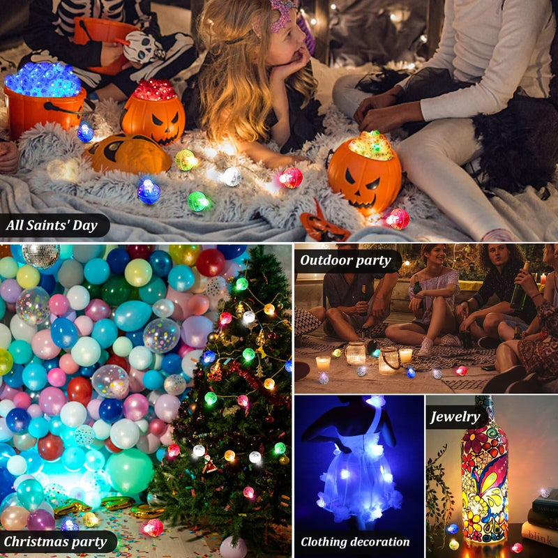 ZGWJ 100PCs Mini Led Lights Comes with a Lanyard, Balloons Light for Party Decorations,Paper Lantern,Easter Eggs,Birthday Party,Halloween Christmas Decoration(Glow steadily Warm White) 100P With Rope Glow steadily Warm White