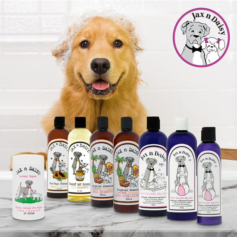 Jax n Daisy Dog Shampoo - Gentle and Effective Allergy and Sensitive Skin Shampoo for Dogs - Eliminates Odors, Fleas, and Soothes Itchy Skin - Perfect for Puppies Itch Relief Shampoo 16oz - PawsPlanet Australia