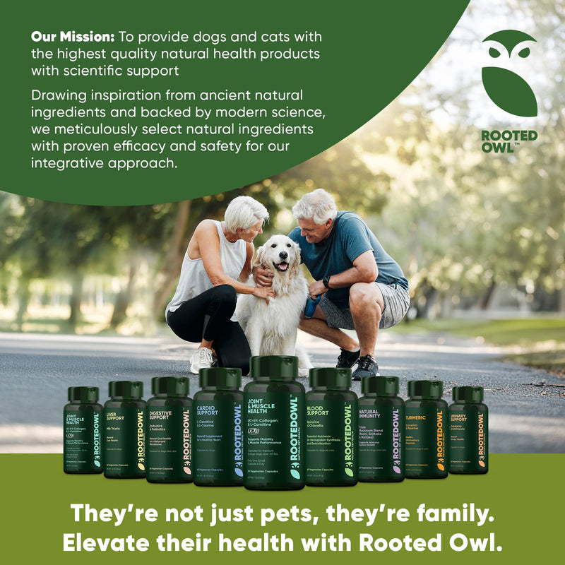 Natural Supplements Joint & Muscle Health Capsules - Hip and Joint Supplements for Cats and Small Dogs with UC-II Type II Collagen and L-Carnitine - 30/ct - PawsPlanet Australia
