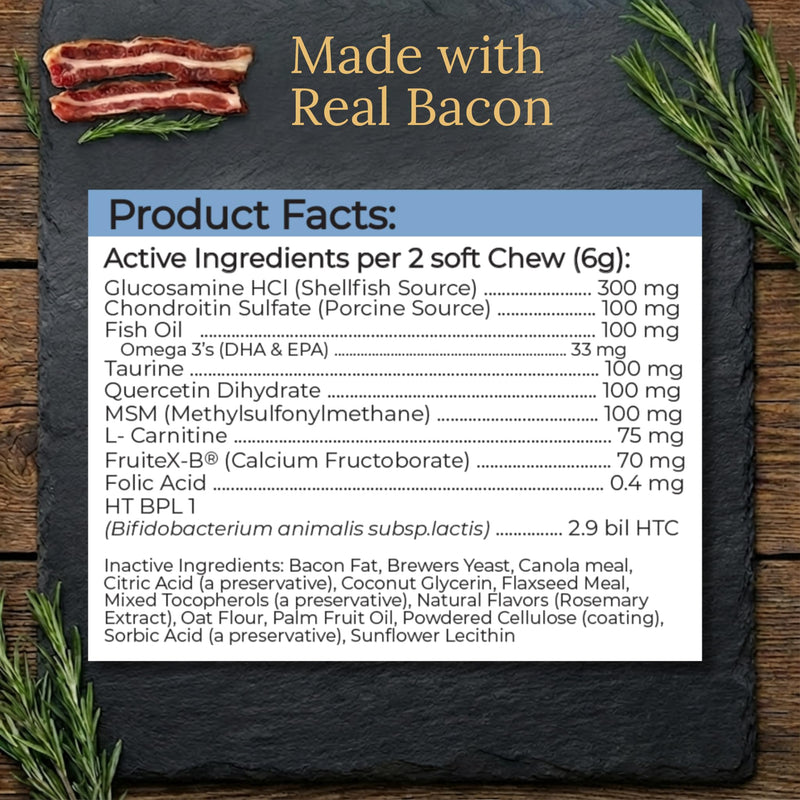 Saint Bernard Multivitamins, 90 Count, Made in the USA with Real Bacon.