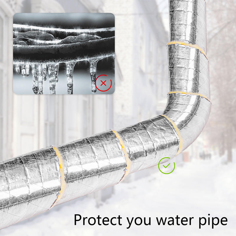 32.8 FTx 3 in Foiled Back Fiberglass Pipe Insulation Wrap,Pipe Insulation Foam Wrap Tape Ceramic Water Pipe Insulation Wrap for Outdoor Indoor Pipe Insulation Wrap Freezing Weather (1 Pack) 1
