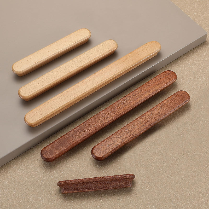Red Wood-7.56 in 4 pcs Wood Drawer Knobs Pulls Handles Kitchen Cabinets Furniture Dresser Wardrobe Cupboard Drawer Knobs Pulls Handle Red wood-7.56