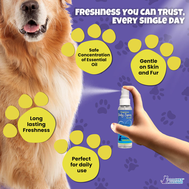 Pooches Aromas Natural Dog Cologne | Premium Grooming Spray | Long Lasting Spray | Deodorizing & Refreshing For Dogs, Adult Canines and Puppies | Aromas Scent to Refresh the Skin(Pack of 6) 2 Fl Oz (Pack of 6) - PawsPlanet Australia