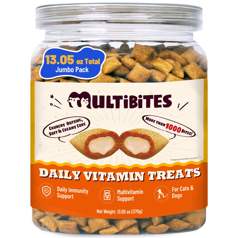 13.05 oz Cat Vitamins Treats with Taurine & Omega-3, 7-in-1 Multivitamin and Supplements - for Heart, Vision & Immune Support, Skin & Coat Health, Digestion, Safe for Kitten & Puppy