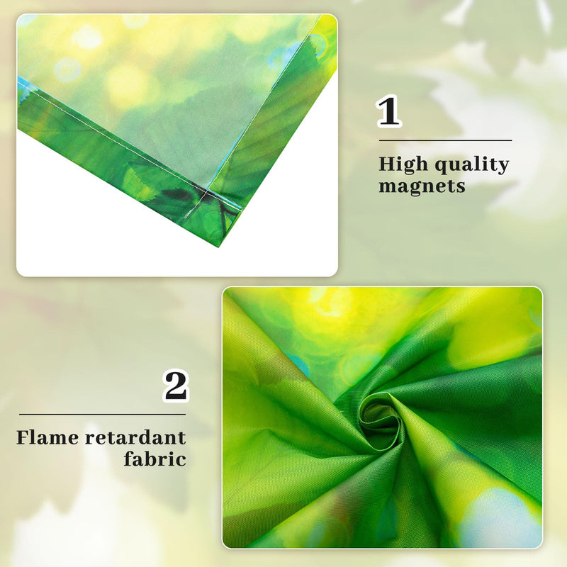 ROCEEI Pack of 4 Fluorescent Light Covers for Ceiling Lights, 4 x 2 ft, Magnetic Light Covers Classroom Light Filters Drop Fluorescent Light Shade Panel for Office Home School (Fresh Leaves) Fresh Leaves