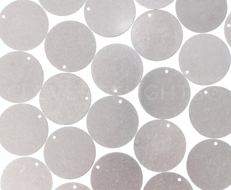 CleverDelights 2" Round Stamping Blanks - 14GA (.064") Aluminum Discs - 3/32" Hole - Circle Tags (10) 10
