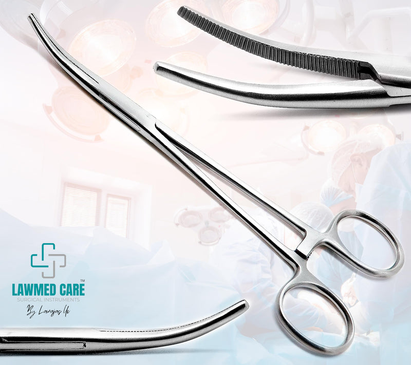 Kelly Hemostat Forceps - Precision Surgical Tool for Medical and Crafting Applications (5.5" Curved) 5.5" Curved