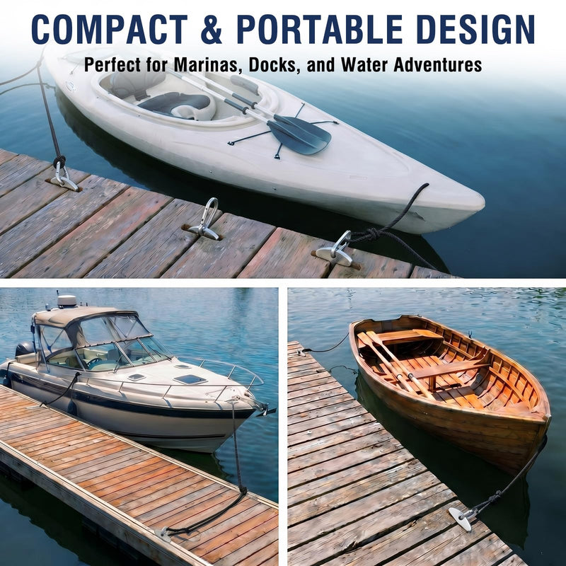 2 Pcs Deck Dock Anchors for Gap Between Board Quick Dock Cleat High-strength 304 Stainless Steel 1, 000lb Break Strength Easy Temporary Tie Down for Trailer Kayaks Canoes Small Boat Camping
