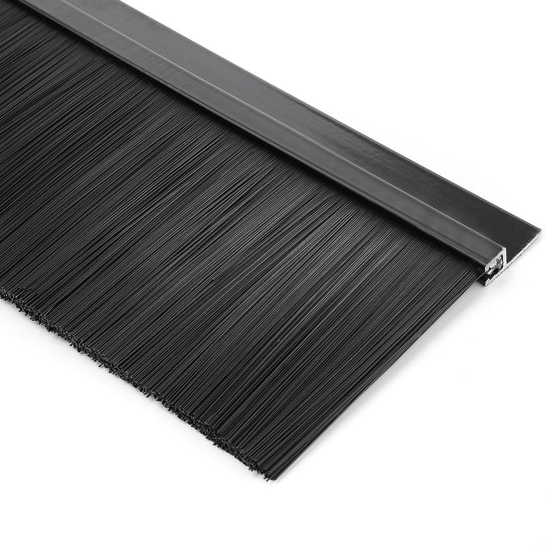 uxcell Door Bottom Sweep H-Shape Aluminum Alloy Base with 2.8-inch Black Nylon Brush 39-inch x 3.6-inch 39.37" x 2.8"