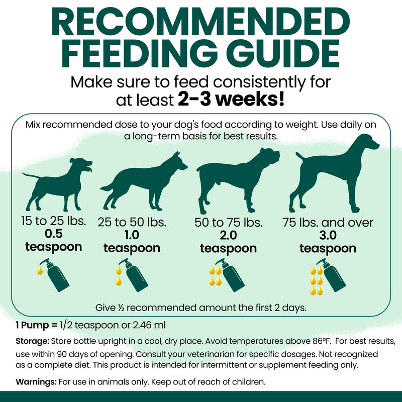 Vegan Omega 3 Oil for Dogs - 8 oz of Fish Free Algae Oil for Healthy Skin and Coat - Made with Omega 3 and 6 Fatty Acids, EPA, DHA, and DPA - Made in the USA 8 oz.