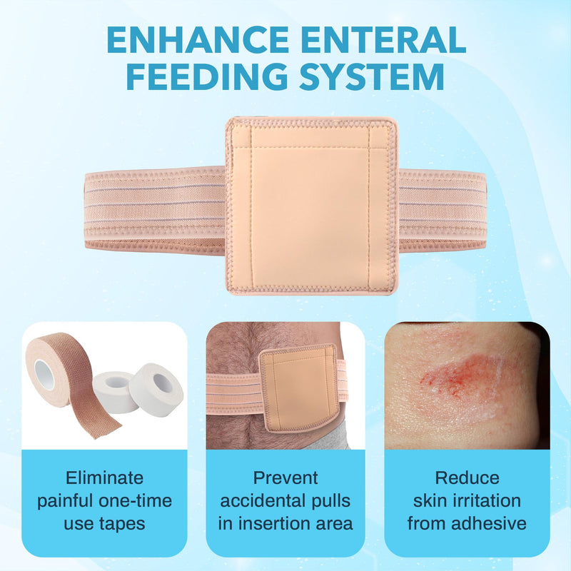 JJ CARE Feeding Tube Belt (Large/Extra Large), Breathable PEG Tube Belt, Nylon Fabric Gtube Belt Compatible with PEG Tubes and Gastrostomy Tubes, Adjustable and Washable G Tube Holder Large to Extra Large (36 to 49 Inch) - NewNest Australia