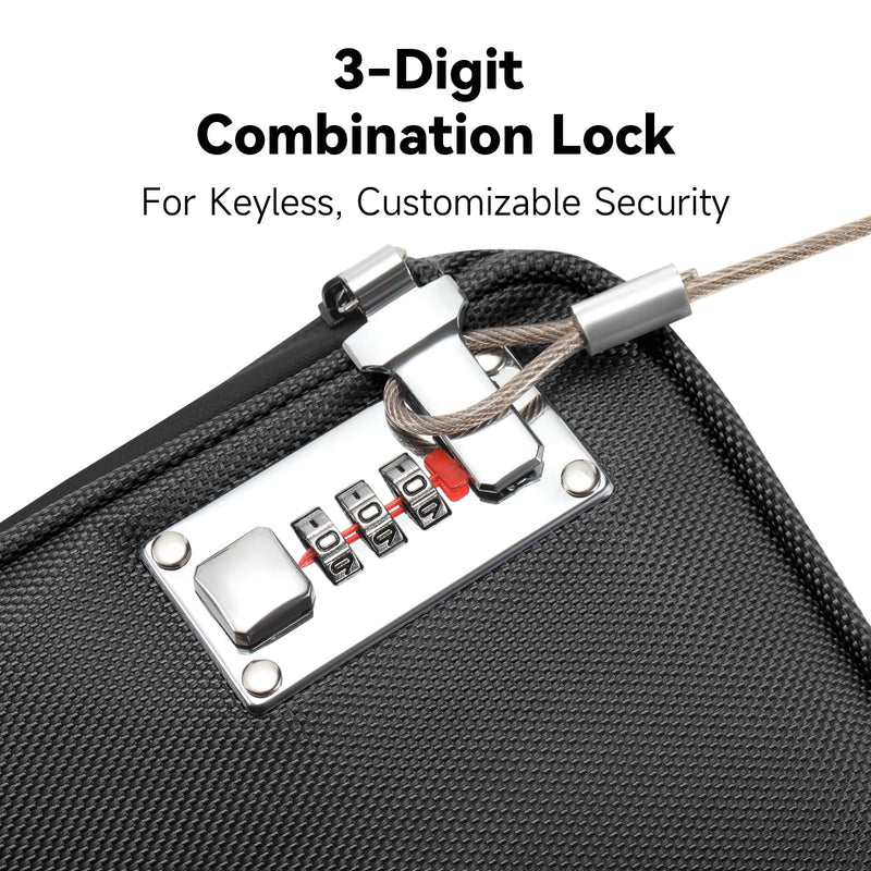 Anti-Theft Locking Beach Bag, 9x7.5-inch Portable Beach Safe for Securing Your Valuables and Phone – Black