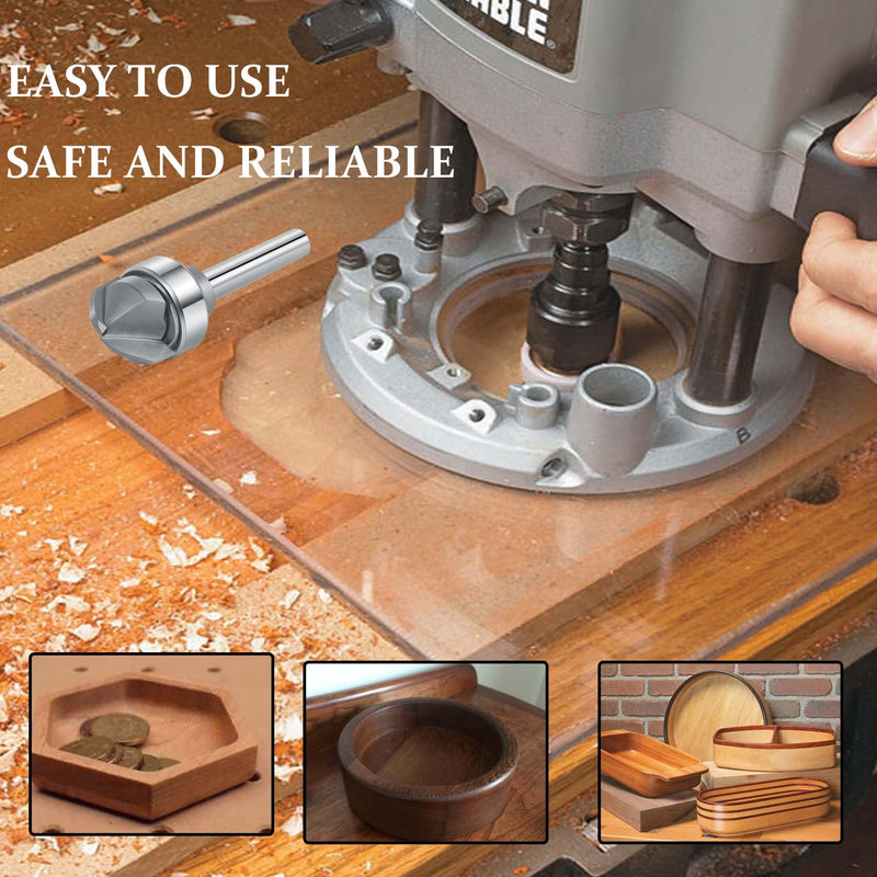 SpeTool Juice Groove Router Bits with Bearing 1/2" Cove with 90° Round Nose V-Groove and 1/4 Inch Shank for Creating Precise Drainage Channels and Ornamental Borders in Personalized Woodworking Tasks 90°Angle 1/4" shank