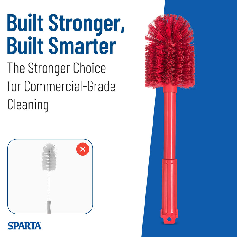 SPARTA Industrial Tank Brush Pipe Brush, Drain Brush with Handle for Commercial Kitchens, Polyester, 16 Inches, Red 1