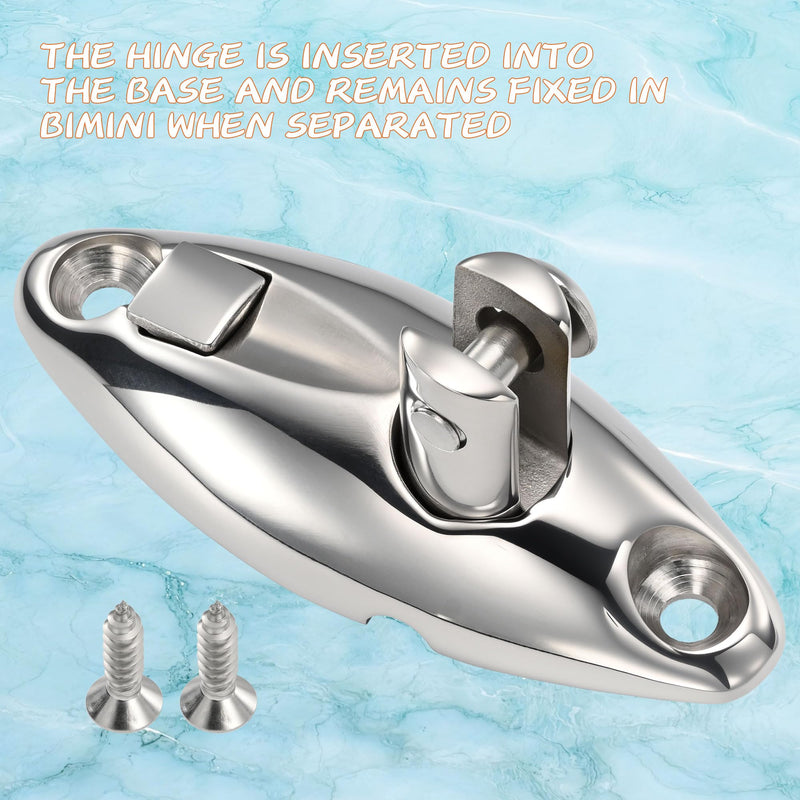 Marine Grade 316 Stainless Steel Bimini Top Swivel Hinge 4 Pack | Boat Canopy Swivel Bracket with Quick Release Pin for Deck Side/Top Mount, Corrosion-Resistant Marine Hardware