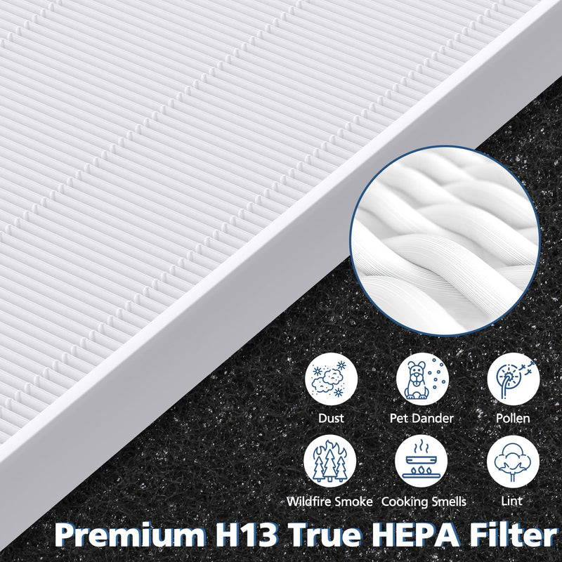 C545 H13 True HEPA Replacement Filter S Compatible with Winix C545 Air Purifier, Replaces Part 1712-0096-00 and 2522-0058-00, 1 True HEPA Filter + 4 Activated Carbon Filters, 1 Pack 1 Hepa + 4 Carbon Filters