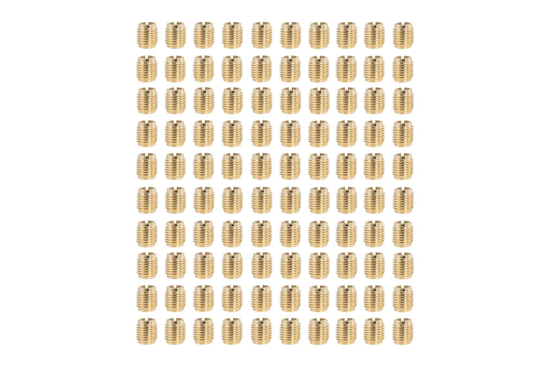 Taytools 100 Pieces 1/4-20 Threaded Inserts Solid Brass for Hardwoods, Softwoods, Plywood and Composites Knife Threads (1/4-20, 100)